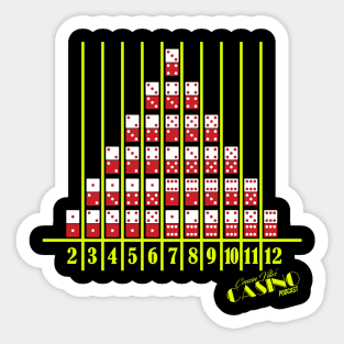 Cousin Vito's Casino Craps Chart shirt Sticker